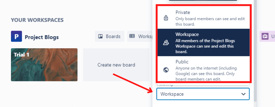 How to use Trello and Create private and public Workspaces.