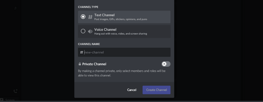 Create a Channel on Discord