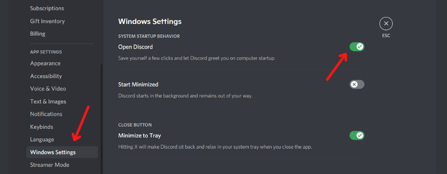Open Discord from App Settings