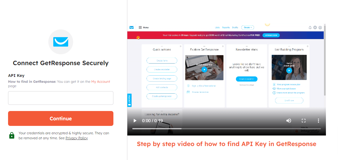 GetResponse Sign-in page.