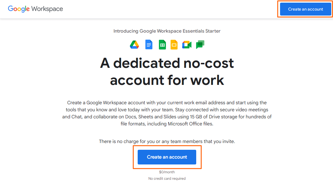 Googl Workspace Create Account