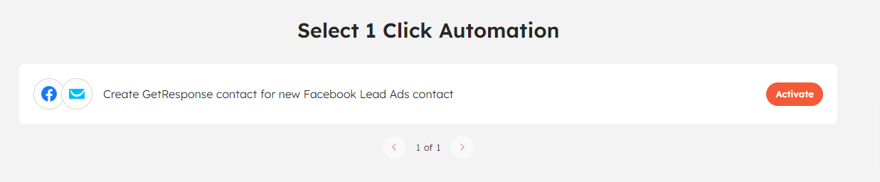 Integrately application connection page
