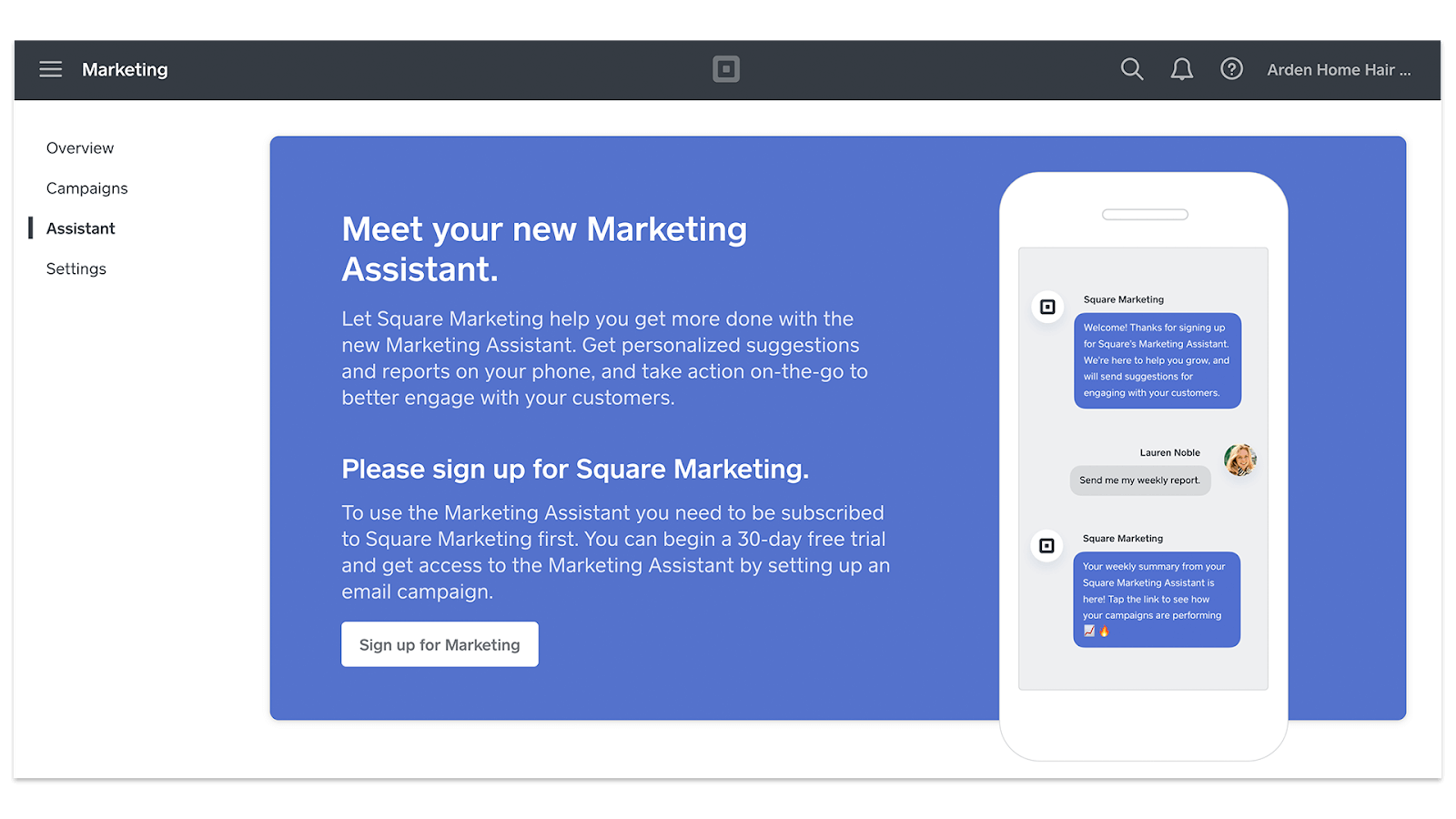Square Marketing Assistant