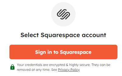 Squarespace Account page