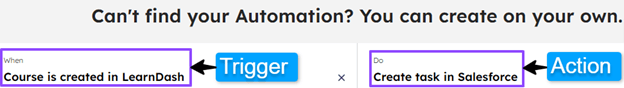 Automation to create Salesforce tasks for new LearnDash courses