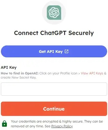 Securely connect ChatGPT account with Integrately.