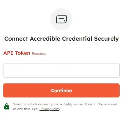 Securely connect Accredible Credential to Integrately