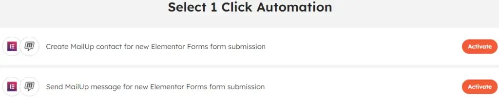 Ready-to-use 1-click automation template for Elementor Forms + MailUp integration