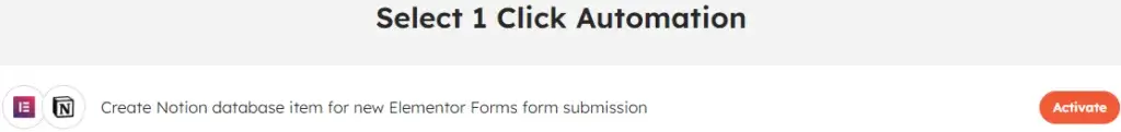 Ready-to-use 1-click automation template for Elementor Forms + Notion integration