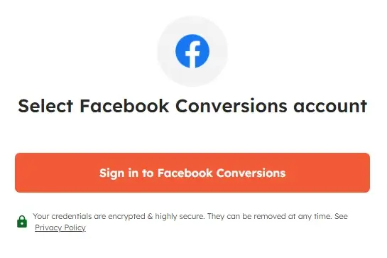 Securely connect Facebook Conversions to Integrately