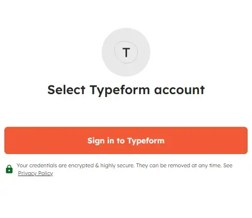 Securely connect Typeform to Integrately