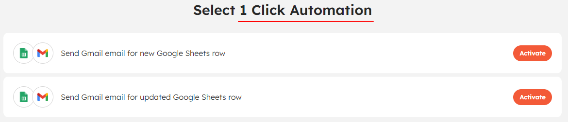 Google Sheets 1-click, ready-to-use integration