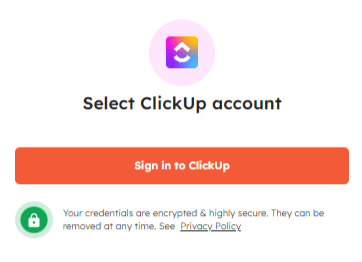 ClickUp account connection
