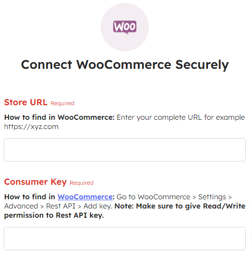 Securely connect WooCommerce to Integrately.