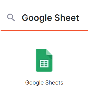 Selecting Google Sheets as the secondary app