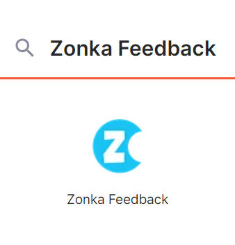 Selecting Zonka Feedback as the primary app