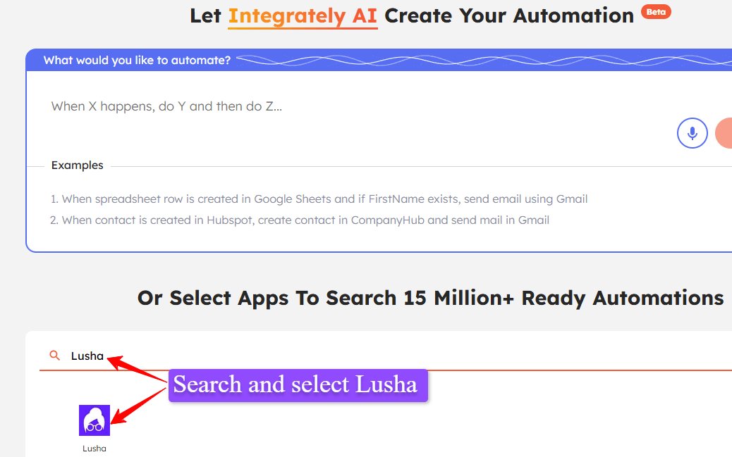 How to add Lusha extension to Integrately