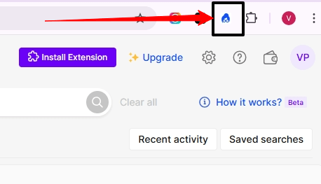 How to locate Lusha icon on your toolbar