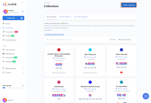 Then, click on Create Collection.