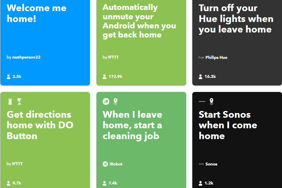 Some ready-to-use smart home device automations from IFTTT, the best Zapier alternative for home automation.